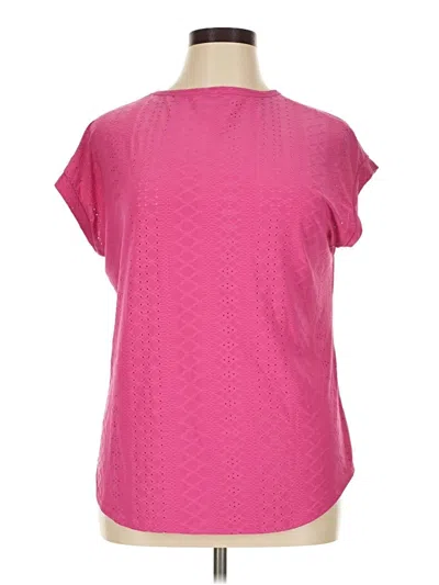 Pre-owned Xieerduo Short Sleeve Top Pink Scoop Neck Tops