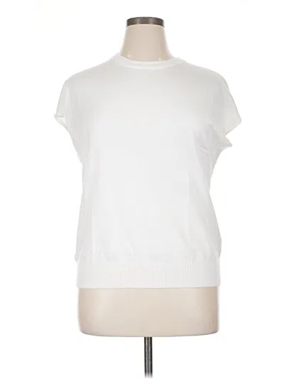 Pre-owned Xieerduo Short Sleeve Top White Crew Neck Tops