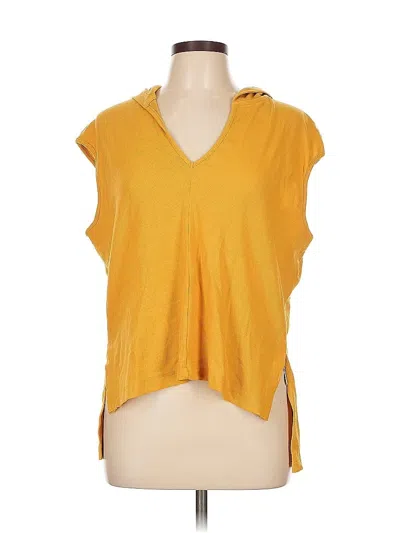 Pre-owned Xieerduo Short Sleeve Top Yellow V Neck Tops