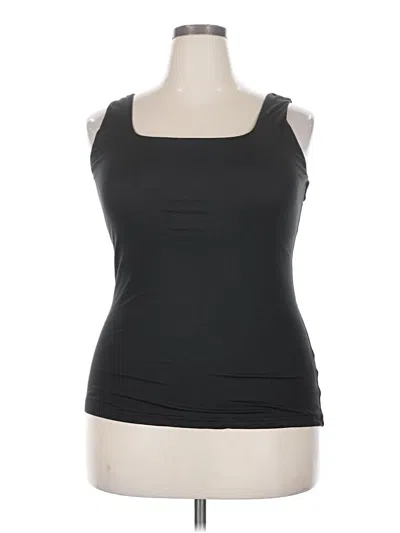 Pre-owned Xieerduo Tank Top Black Solid Pattern Square Neckline Tops