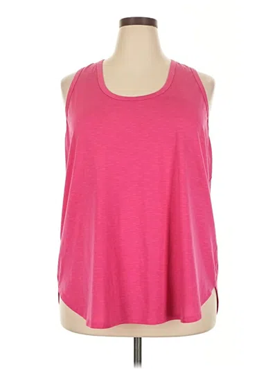 Pre-owned Xieerduo Tank Top Pink Solid Pattern Scoop Neck Tops