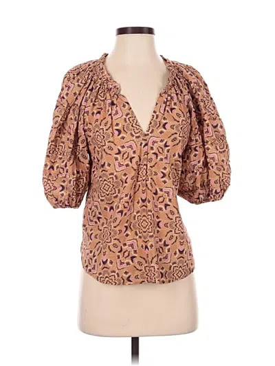 Pre-owned Xirena 3/4 Sleeve Blouse In Brown