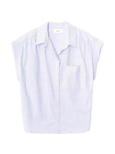 Xirena Aggie Lexi Striped Sleeveless Shirt In Blue