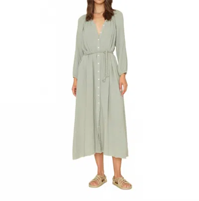 Xirena Andrea Button-front Midi Dress In Aqua Grey In Blue