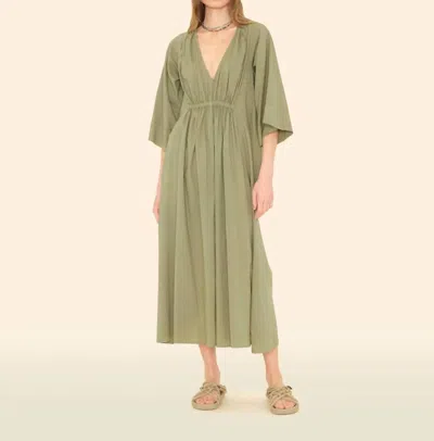 Xirena Angela V-neck Dress In Dark Seagrass In Animal Print