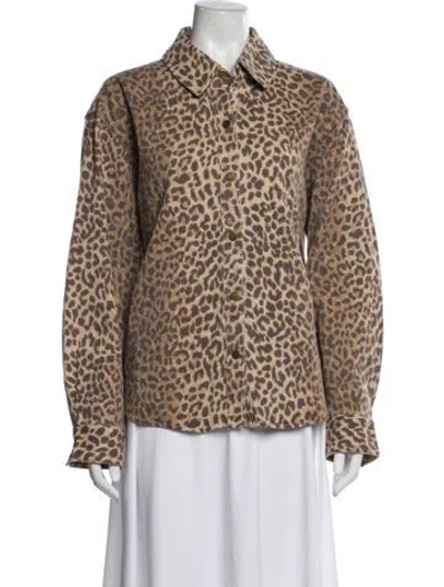 Pre-owned Xirena Animal Print Faux Fur Jacket In Neutral