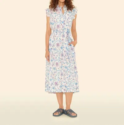 Xirena April Midi Dress In Ivory Blue In Multi