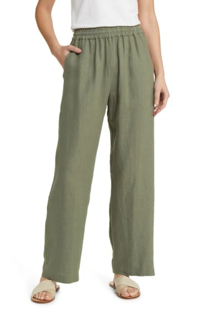 Xirena Atticus Pull-on Linen Trousers In Mossy