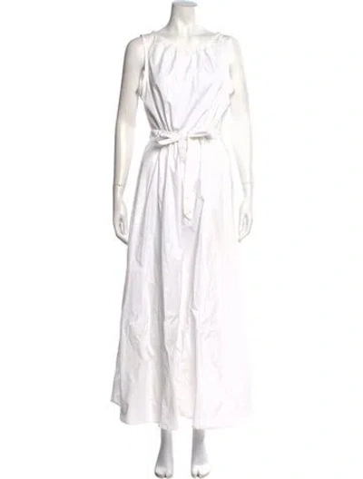 Pre-owned Xirena Bateau Neckline Long Dress In White