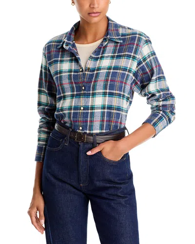 Xirena Beau Cotton Blend Button Front Shirt In Blue