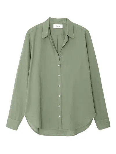 Xirena Beau Cotton Shirt In Green
