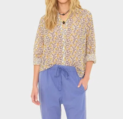 Xirena Beau Long Sleeve Button Down Shirt In Sun Petals In White