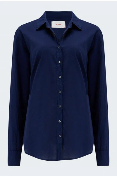 Xirena Beau Poplin Shirt In Navy In Blue