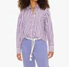 Xirena Jessie Cotton Stripe Button-front Shirt In Purple