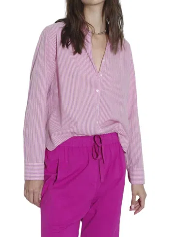 Xirena Beau Shirt In Rose Dawn Stripe In Multi