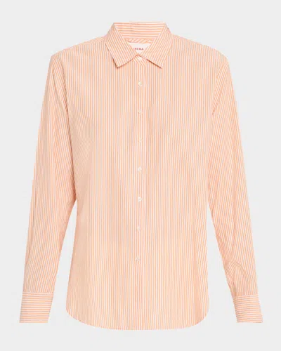 Xirena Beau Striped Button-down Cotton Shirt In Orange