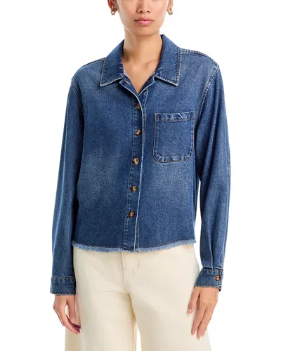 Xirena Ben Button Front Denim Shirt In Blue