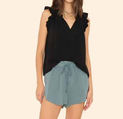 Xirena Bex Ruffle Sleeve Top In Black
