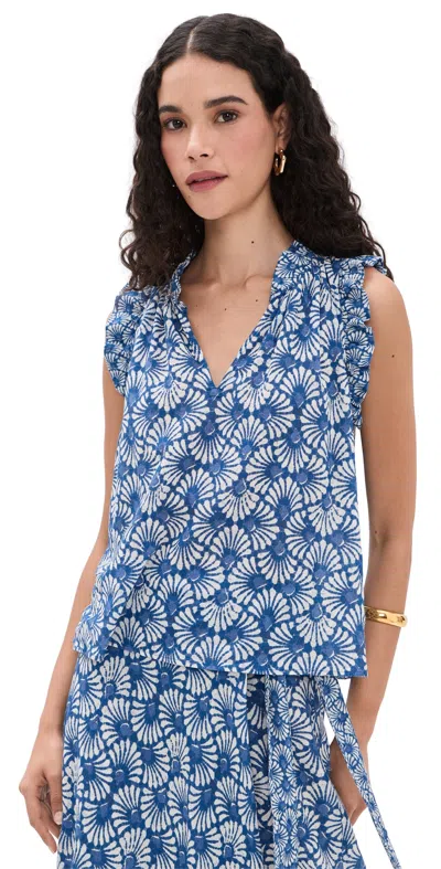 Xirena Bex Top Cobalt Shell In Blue