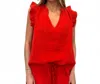 Xirena Bex V-neck Top In Fire Cracker In Red