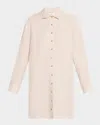 Xirena Bobby Solid Linen Shift Mini Shirtdress