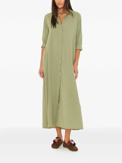 Xirena Bodem Shirt Maxi Dress In Green