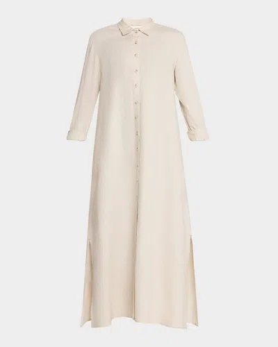 Xirena Boden Linen Button-front Maxi Dress In Winds
