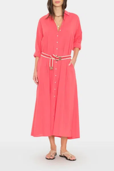 Xirena Boden Maxi Shirtdress In Red Sky In Pink