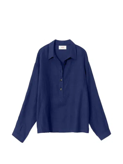 Xirena Booker Button-cuff Blouse In Blue
