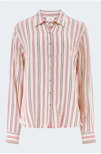 Xirena Bowie Shirt In Dusty Pink Stripe