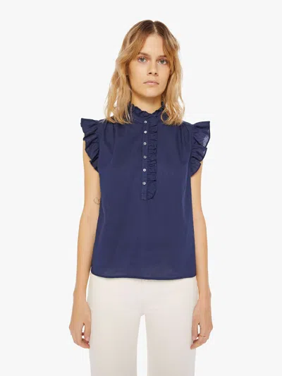 Xirena Brenna Ruffle-trim Flutter-sleeve Top In Blue