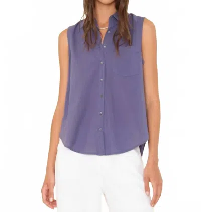 Xirena Brooks Sleeveless Shirt In Marlin Blue In Purple