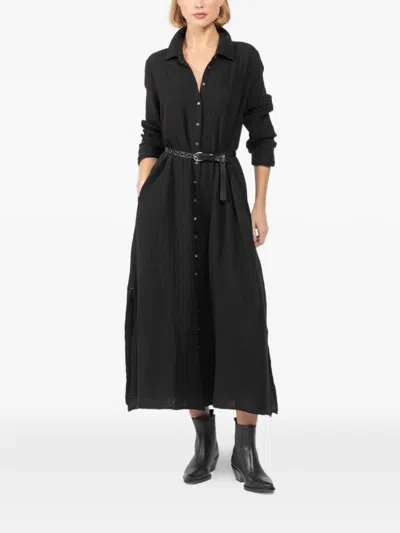 Xirena Buttoned-down Midi Shirt Dress In Black
