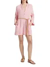 Xirena Carlotta Belted Gauzy Mini Dress In Pink