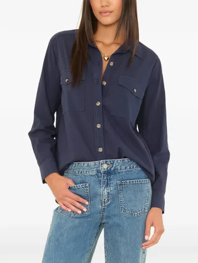 Xirena Caroline Cotton-poplin Shirt In Blue
