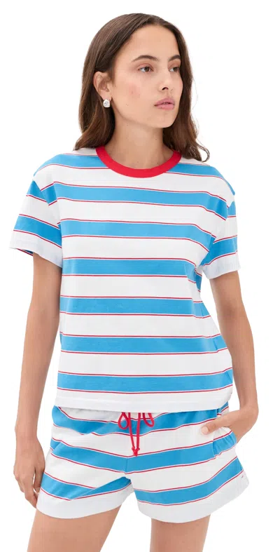 Xirena Carter Tee Freshwater Stripe In Blue
