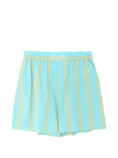 Xirena Casey Striped Cotton Shorts In Red