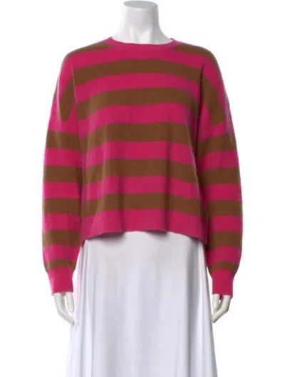 Pre-owned Xirena Cashmere Striped Sweater In Brown/pink