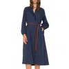 Xirena Caspy Midi Dress In Navy In Blue