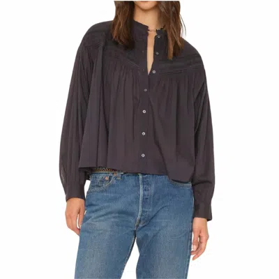 Xirena Clara Long Sleeve Shirt In Obsidian In Black