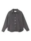 Xirena Collared Buttoned Top In Gray