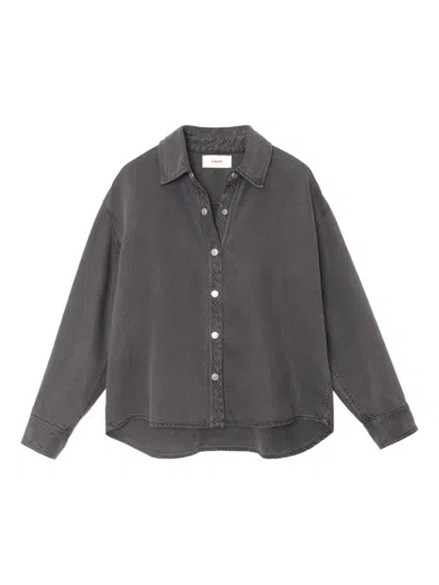Xirena Collared Buttoned Top In Gray