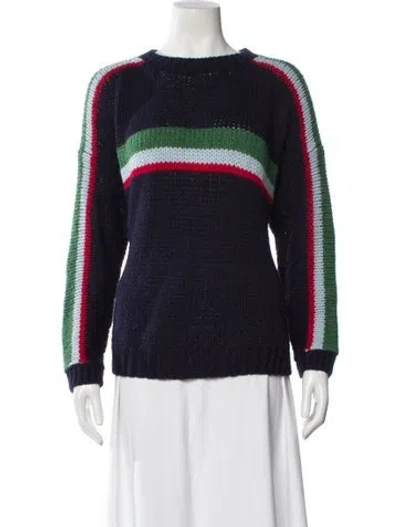 Pre-owned Xirena Colorblock Pattern Bateau Neckline Sweater In Blue