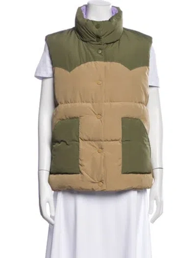 Pre-owned Xirena Colorblock Pattern Vest In Green