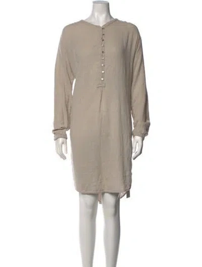 Pre-owned Xirena Crew Neck Knee-length Dress In Neutrals
