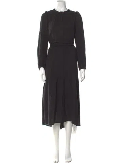 Pre-owned Xirena Crew Neck Long Dress In Black