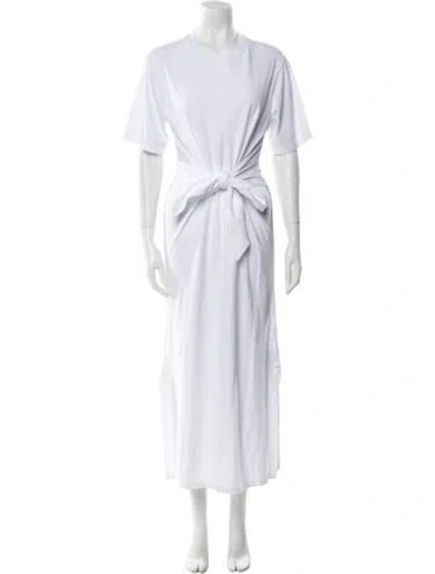 Pre-owned Xirena Crew Neck Long Dress In White