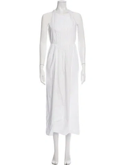 Pre-owned Xirena Crew Neck Long Dress In White