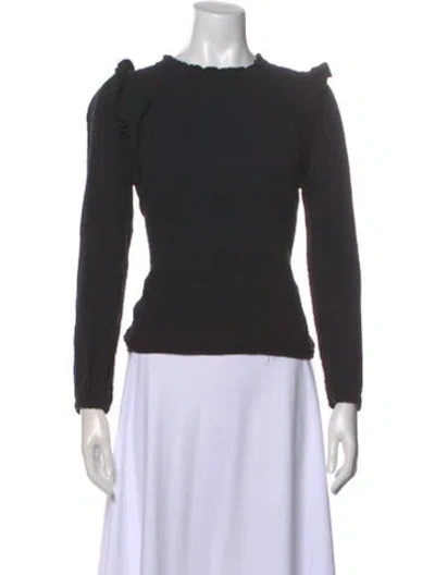 Pre-owned Xirena Crew Neck Long Sleeve Blouse In Blue