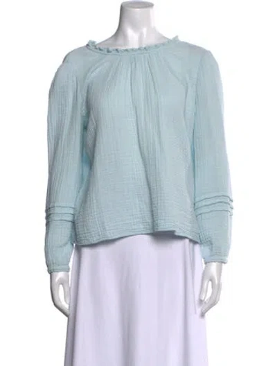 Pre-owned Xirena Crew Neck Long Sleeve Blouse In Blue